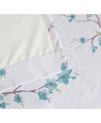 Jasmine Floral Patterned Room Darkening Curtain ROD POCKET POLE TOP Panels - Set of 2