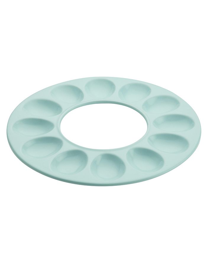 Rachael Ray 12-Teal Ceramics Egg Tray 48444 - The Home Depot