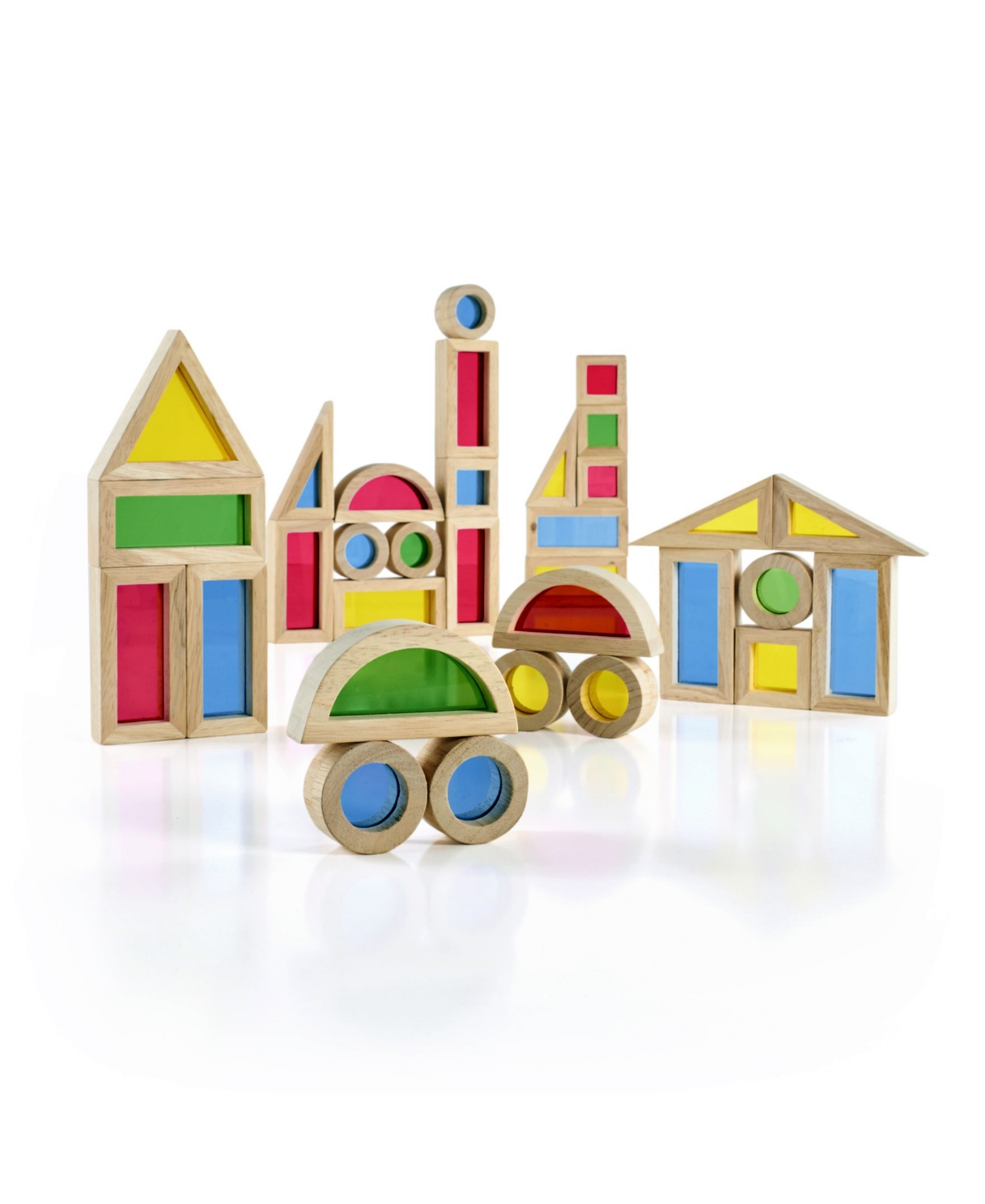Guidecraft Junior Rainbow Blocks - 40 Pieces Set - Multi-Color