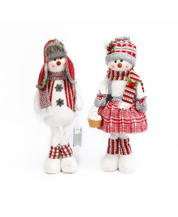 Gerson & Gerson Assorted 28Inch High Plush Snowman Figures Set of 2