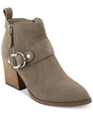 Marc Fisher Victa Harness Booties Women's Shoes In Sand Suede