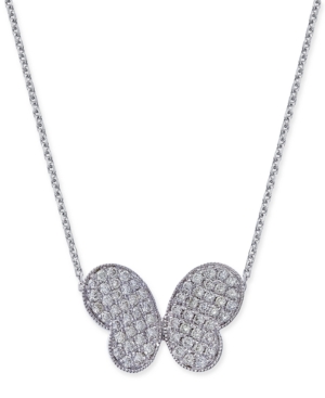 image of Diamond Butterfly Pendant Necklace (1/3 ct. t.w.) in 14k White Gold