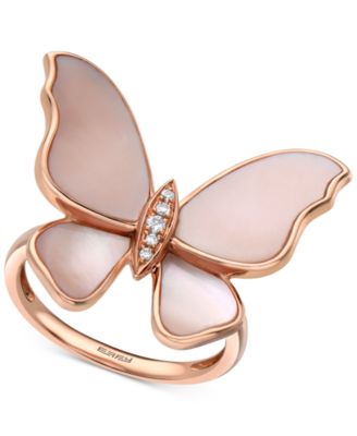 mother of pearl butterfly ring