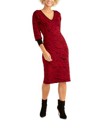 macy's red sweater dress