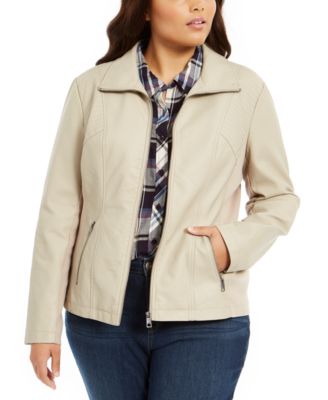 Style & Co - Plus Size Faux-Leather Moto Jacket