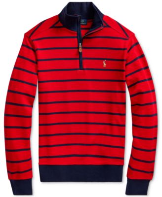 red polo pullover