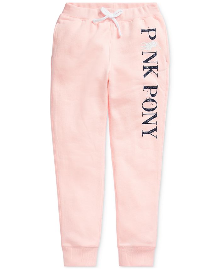 Polo Ralph Lauren Big Girls Pink Pony Fleece Pants - Macy's