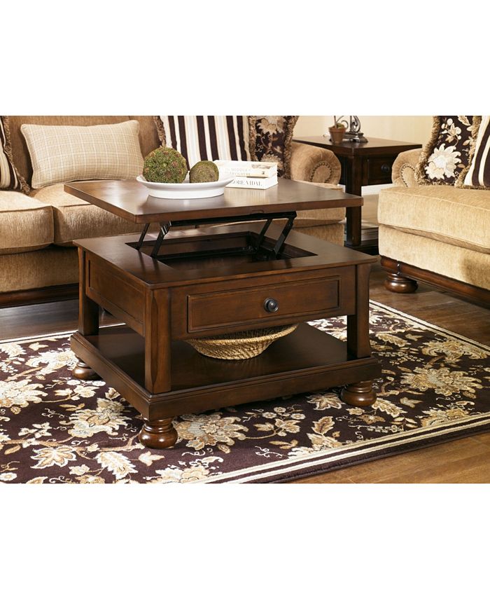 Signature Design By Ashley Ashley Furniture Porter Coffee Table with Lift Top - Macy's