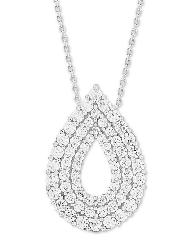 Macy's Diamond MultiLayer Teardrop 18" Pendant Necklace (1 ct. t.w