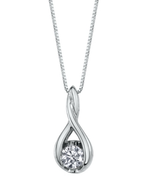 image of Sirena Diamond (1/10 ct. t.w.) Twist Pendant in 14k White or Yellow or Rose Gold