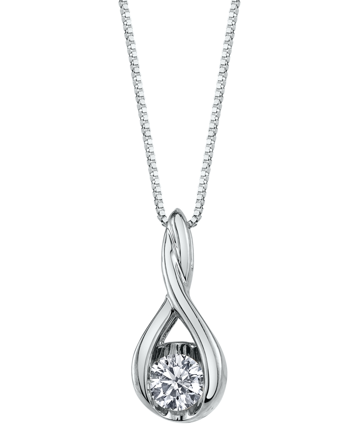Diamond (1/10 ct. t.w.) Twist Pendant in 14k White or Yellow or Rose Gold - Rose Gold