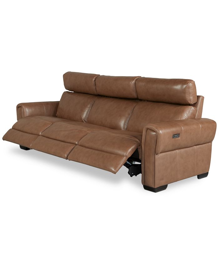 Furniture Josephia 3Pc. Leather Sectional with 3 Power Recliners
