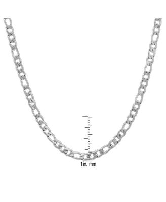 Men's Stainless Steel Figaro Chain Link Necklace