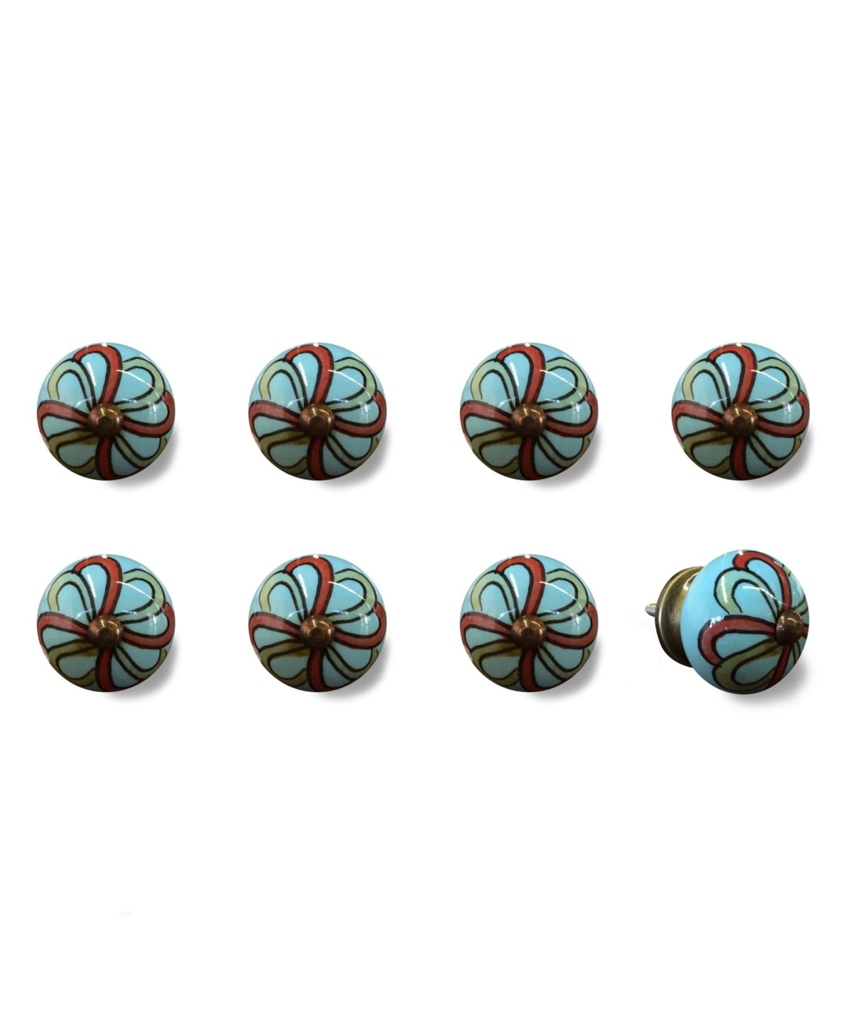 10157348 Knob-It Handpainted Ceramic Knob Set of 8 sku 10157348