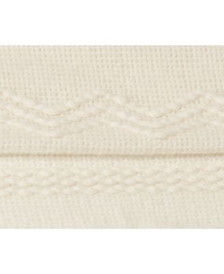 Battilo Home Woven Raised Zigzag, Chain Patterns and Tasseled End Throw, 50" X 60"