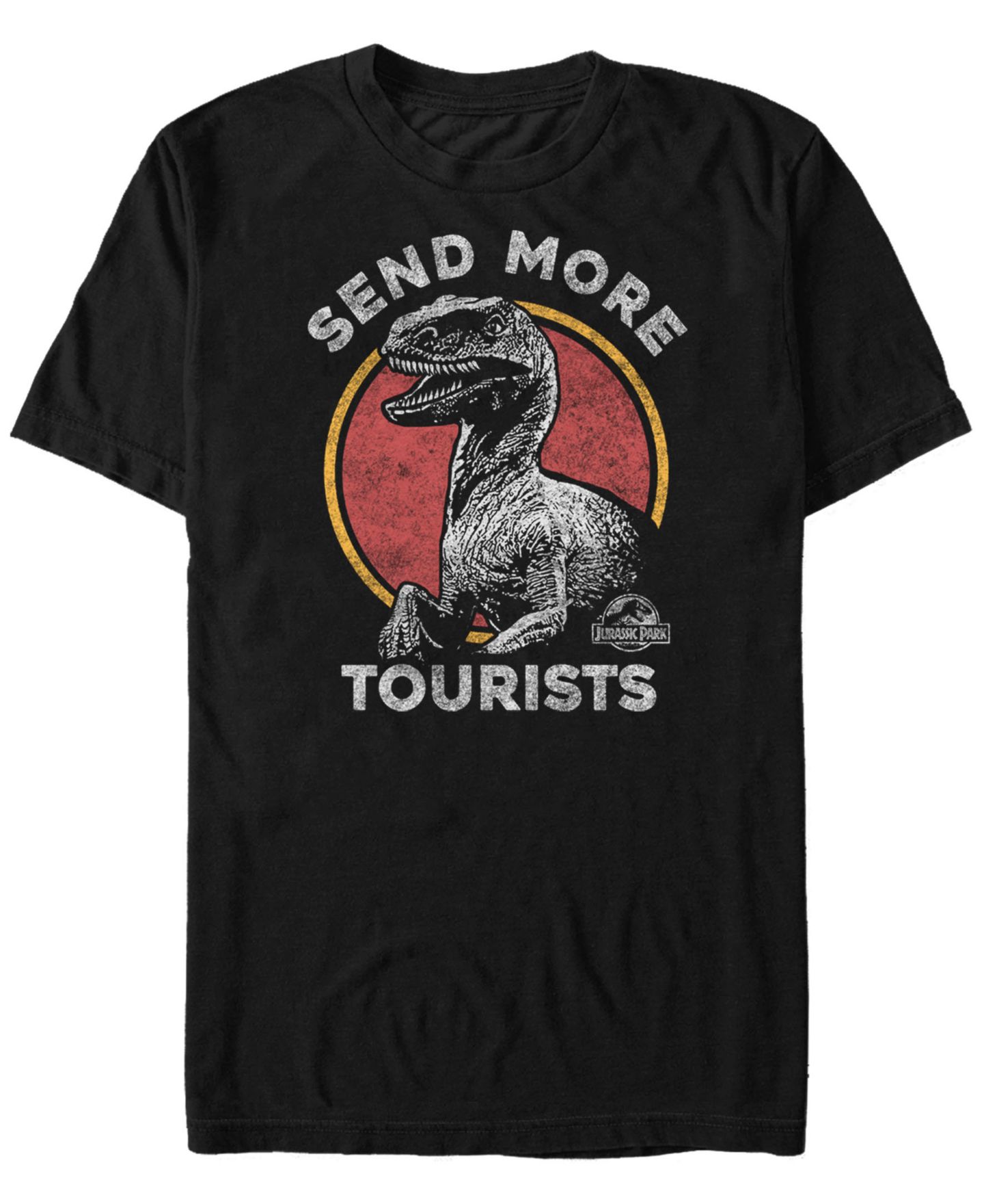 Мужская футболка Fifth Sun Jurassic Park Raptor Send More Tourists Short Sleeve, цвет: Чёрный — фото 1