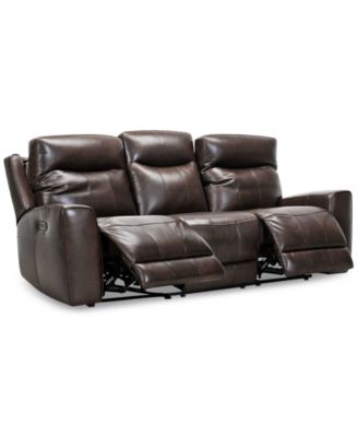 Furniture - Bitola 86" Leather Dual Power Sofa