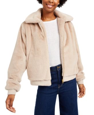 Say What? - Juniors' Faux-Fur Bomber Jacket