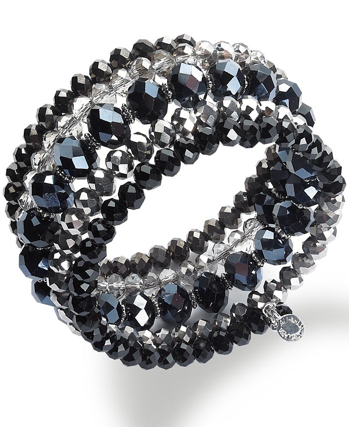 INC International Concepts I.N.C. SilverTone Jet and Metallic Beaded