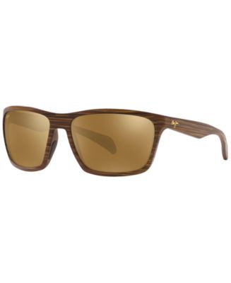Maui Jim Brown Woodgrain Frame Polarized Sunglasses Maui Jim - Makoa (Matte Brown Wood Grain) – Good See Co main image 4