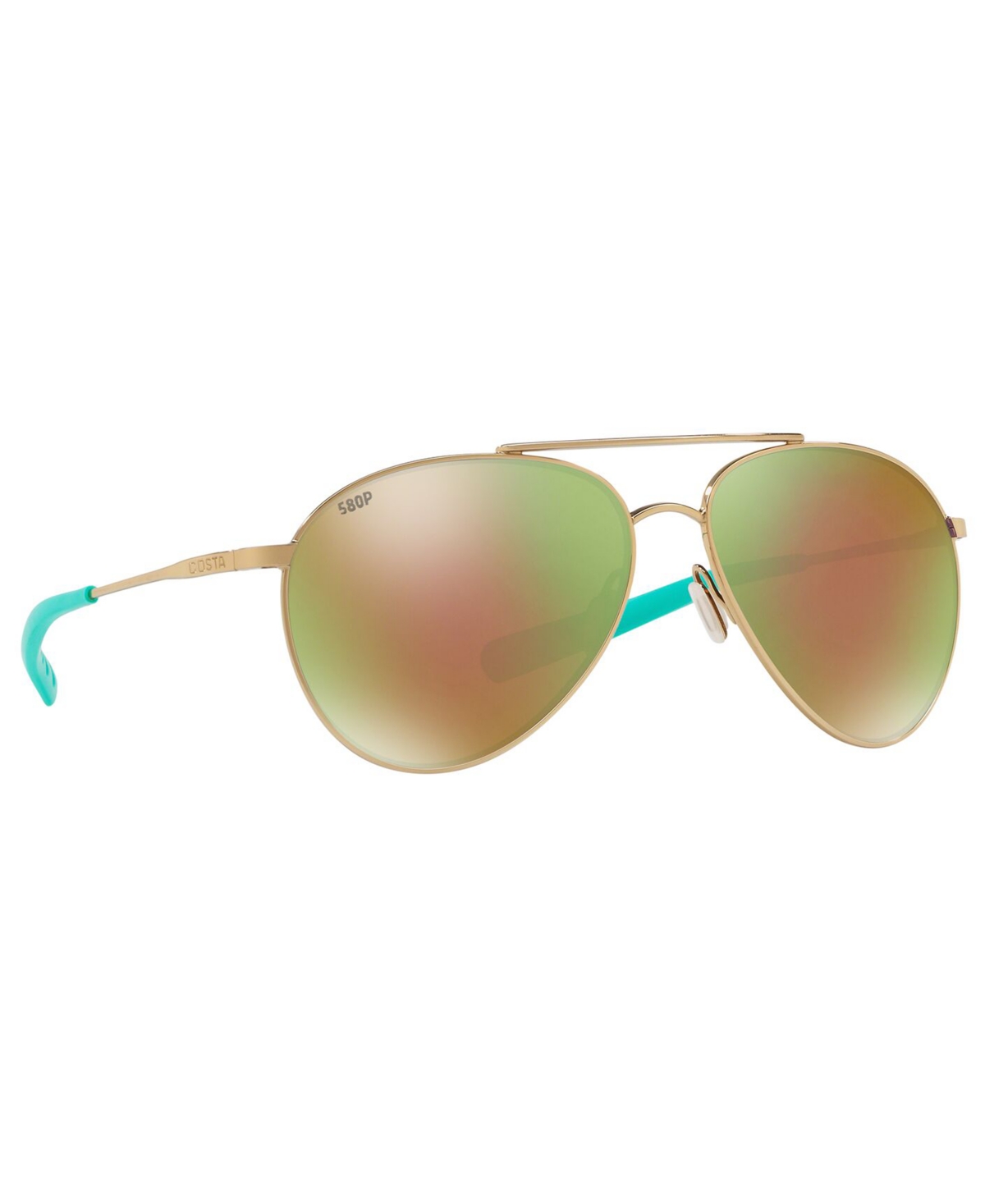 Shop Costa Del Mar Unisex Polarized Sunglasses, 6s000246 In Gold,green Mir Pol
