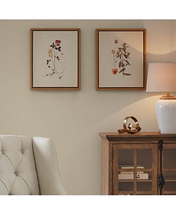 Martha Stewart Collection - French Herbarium Set Framed Linen Canvas 2-Pc Set