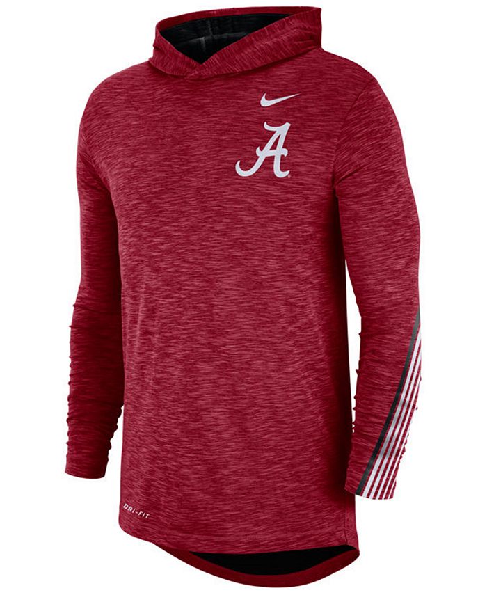 Nike Men's Alabama Crimson Tide Hooded Sideline Long Sleeve T-Shirt ...