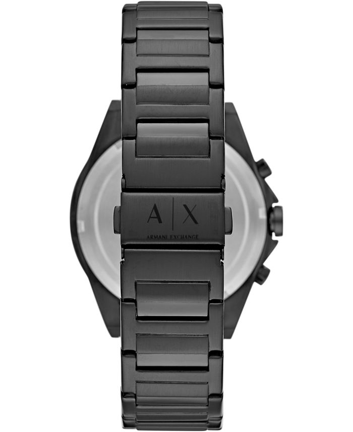 Armani exchange men's black stainless steel watch Clearance