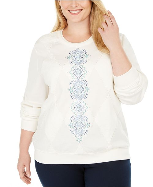 Alfred Dunner Plus Size All About Ease Embroidered Top Reviews