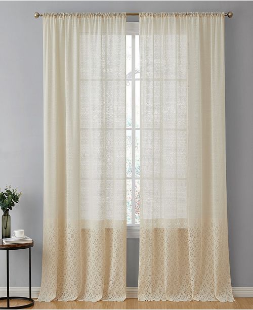 Hlc Me Lumino By Adelaide Macrame Sheer Voile Rod Pocket Curtain