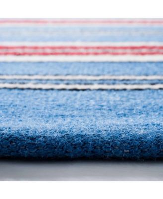  Leopold Stripe LRL2462D Royal Blue Area Rug Collection