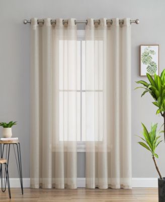 HLC.ME 2 Piece Semi Sheer Voile Window Curtain Drapes Grommet Panels for Bedroom, Living Room & Kids Room