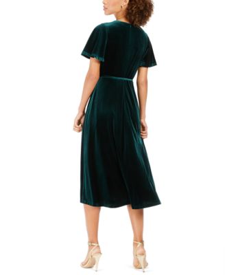 Vince Camuto Velvet Faux-Wrap Dress
