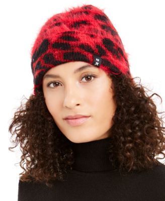 DKNY - Fuzzy Animal Print Beanie