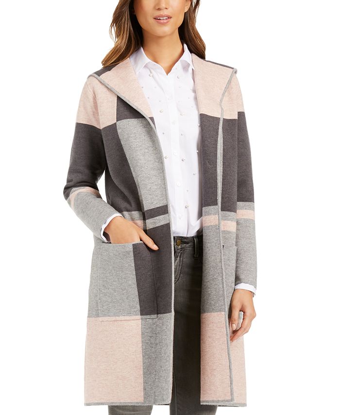 Charter Club Colorblocked Hooded Coatigan, Created For Macy's - Macy's