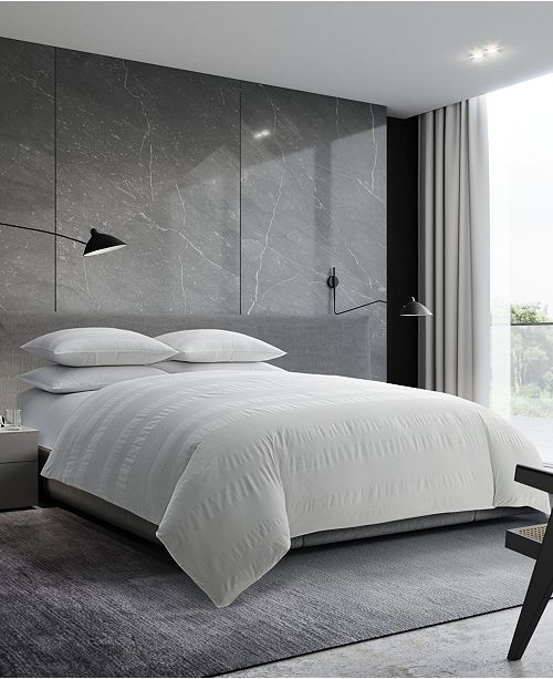 Vera Wang Waffle Stripe Queen Duvet Cover Set Reviews Duvet