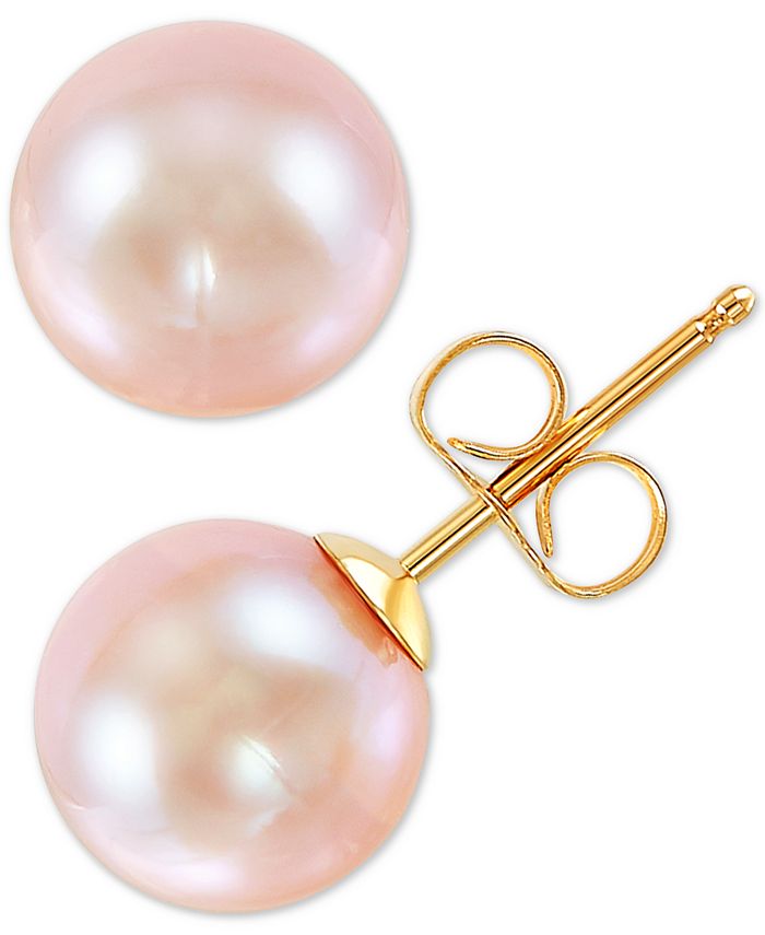 Macy's pink 2024 pearl earrings