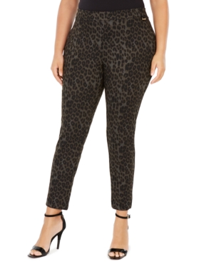 Calvin Klein Plus Size Leopard-Print Leggings