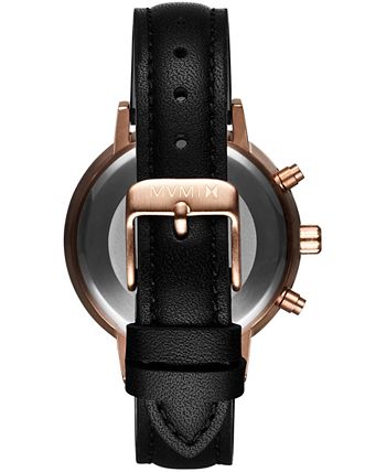 MVMT - Women's Nova Vela Black Leather Strap Watch 38mm