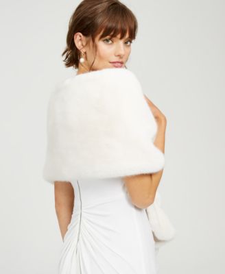 Embellished Faux-Fur Shrug