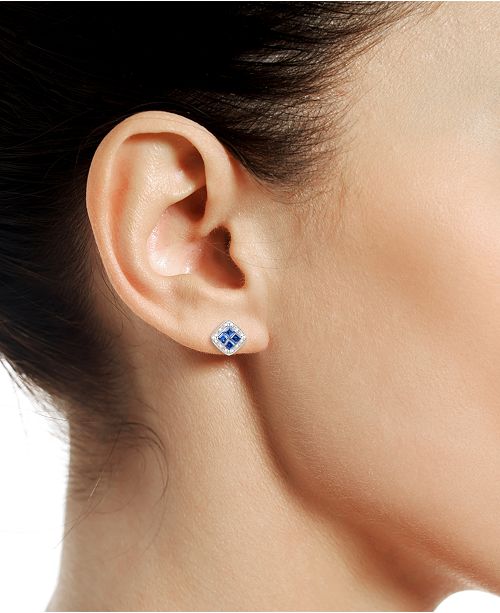 Macy S Sapphire 5 8 Ct T W Diamond 1 20 Ct T W Square