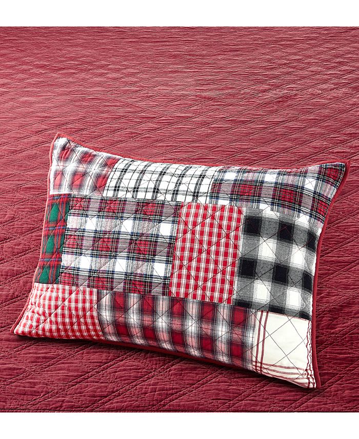 Martha Stewart Collection Holiday Patchwork Standard Sham, Created for
