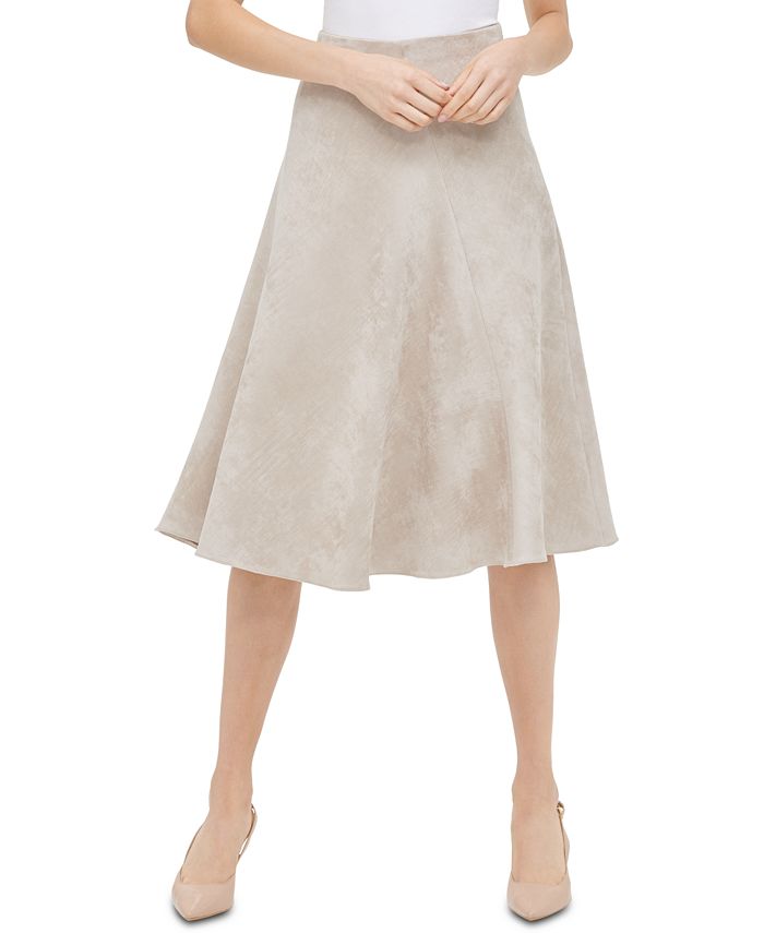 Calvin klein faux suede skirt cheap