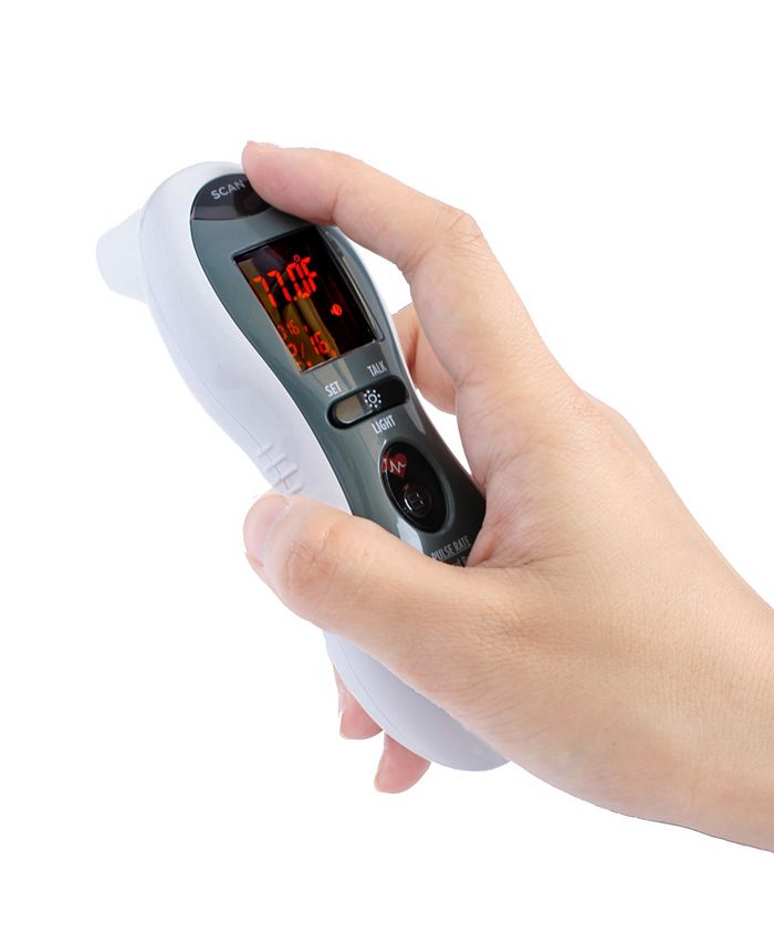 MOBI - DualScan Ultra Pulse Talking Ear Forehead Thermometer with Pulse Rate Monitor