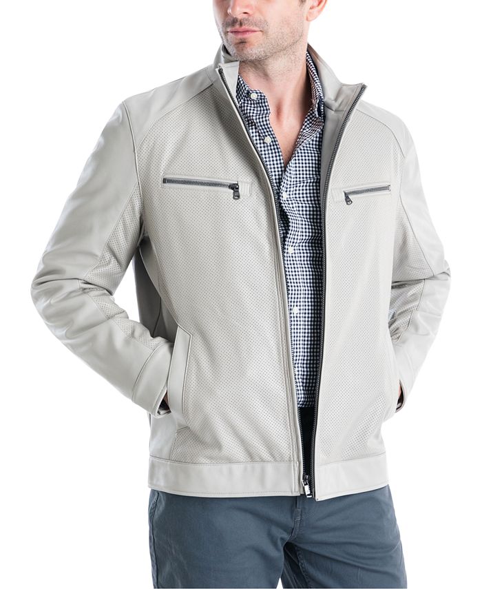 Michael Kors Michael Kors Men's Perforated FauxLeather Moto Jacket