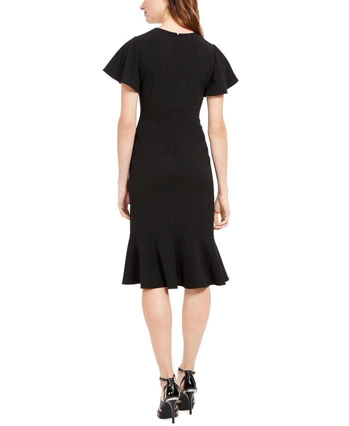 Calvin Klein FlutterSleeve Flounce Midi Dress Macy's
