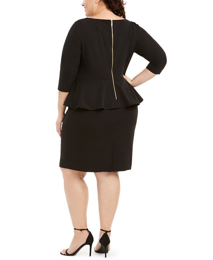 Calvin Klein Plus Size Peplum Sheath Dress - Macy's