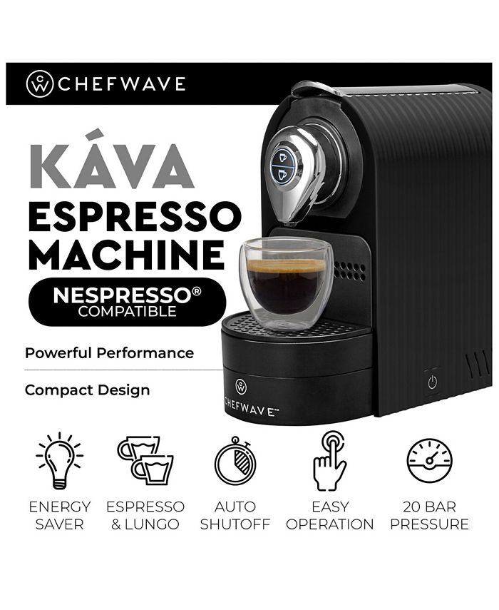 ChefWave Kava Mini Espresso Machine for Nespresso Compatible Capsule