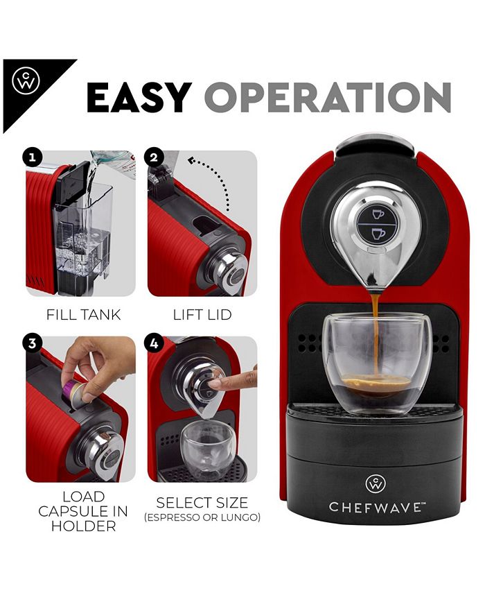 ChefWave Kava Mini Espresso Machine for Nespresso Compatible Capsule Macy's