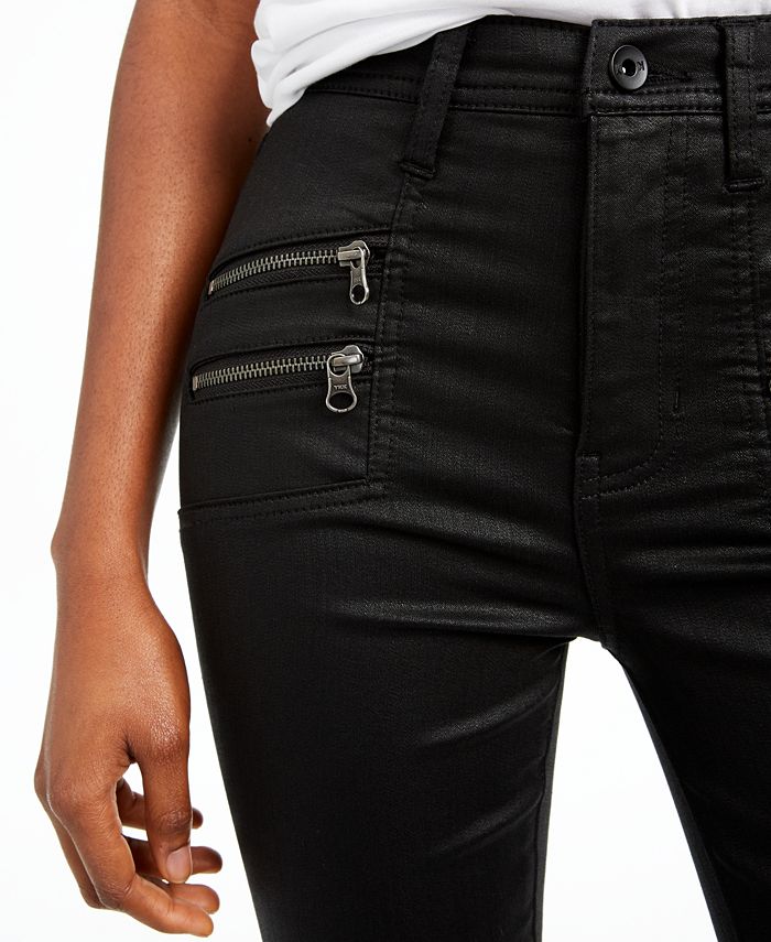 Kendall + Kylie Coated Zipper-Pocket Skinny Jeans - Macy's